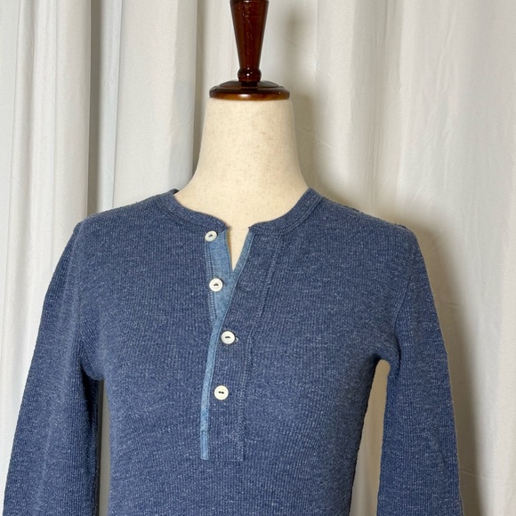 Polo Ralph Lauren Waffle-Knit Henley Maxi Dress Blue Western Boho Small - Picture 8 of 14